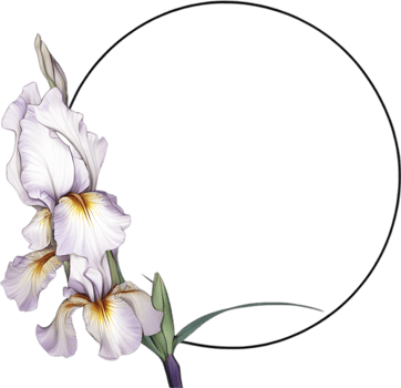 AI generated Colorful painting of Iris floral frame. png