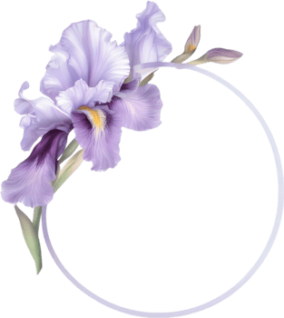 AI generated Colorful painting of Iris floral frame. png