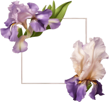 AI generated Colorful painting of Iris floral frame. png