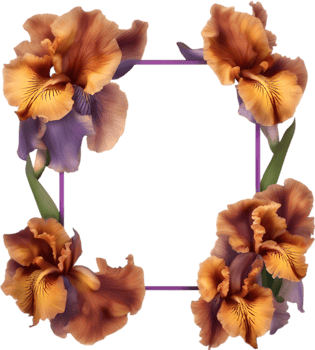 AI generated Colorful painting of Iris floral frame. png