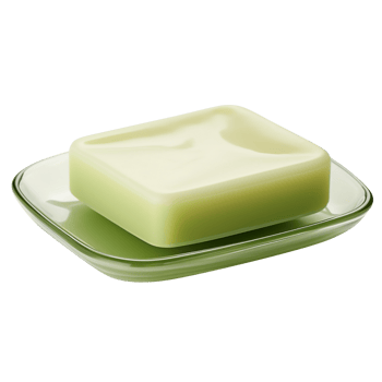 AI generated Beautiful soap dish with soap isolated on transparent background png