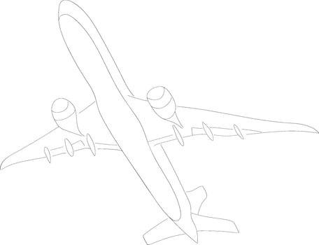 flying airplane drawing vector