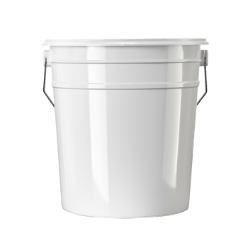 AI generated White bucket isolated on transparent background png