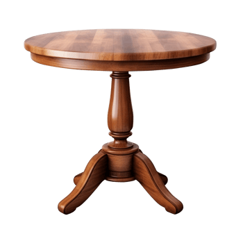 AI generated Rounded wooden retro table isolated on transparent background png