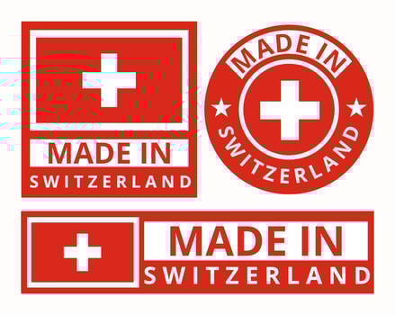Vector set made in Switzerland design product labels business icons illustration