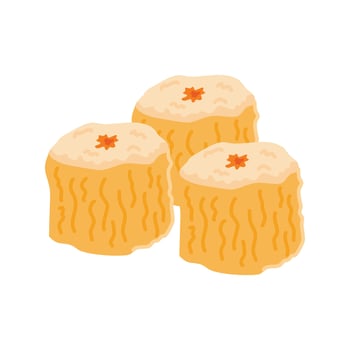 Shao mai dim sum siomai dumpling Chinese steamed breakfast vector