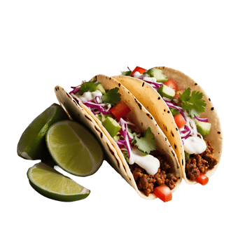AI generated Tacos image isolated on a transparent background PNG photo