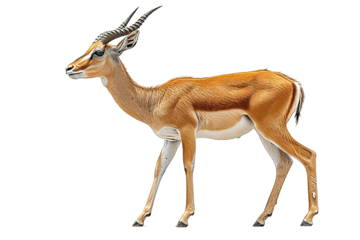 AI generated antelope animal isolated on transparent background ,generative ai png