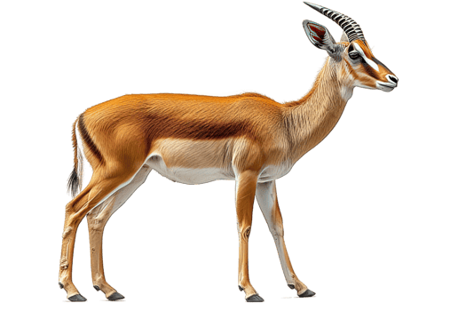 AI generated antelope animal isolated on transparent background ,generative ai png