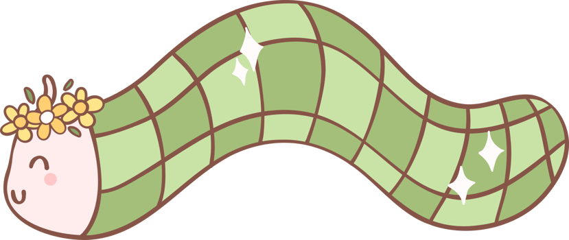 Retro Spring worm groovy cartoon doodle drawing png