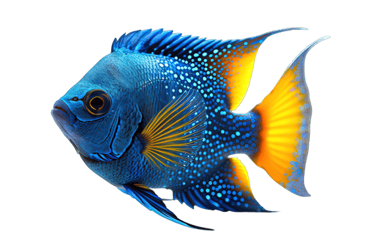 AI generated Blue ornamental fish isolated on transparent background ,generative ai png