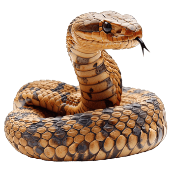AI generated snake isolated on transparent background ,generative ai png