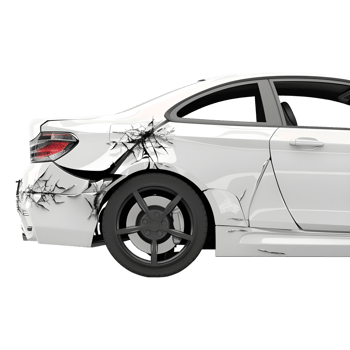 AI generated Damage Accidental Car on Transparent background - Ai Generated png