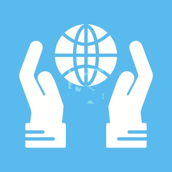 Globe Hand Vector Icon