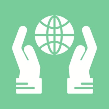 Globe Hand Vector Icon