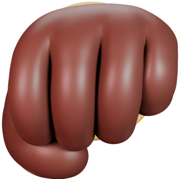 Brown skin hand sign 3D render cartoon style icon set isolate element png