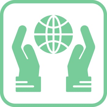 Globe Hand Vector Icon