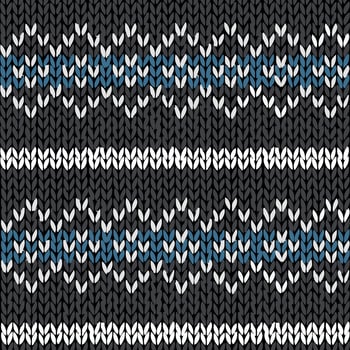 Fair isle style hand made vector knitted seamless pattern