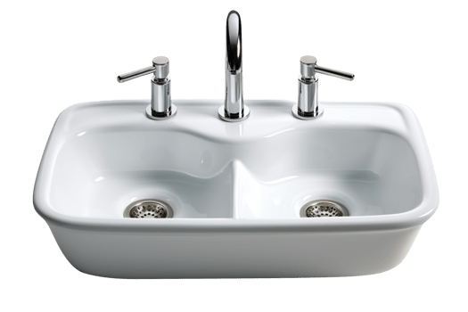 AI generated Ceramic kitchen sink isolated on transparent background png