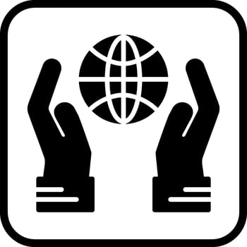 Globe Hand Vector Icon