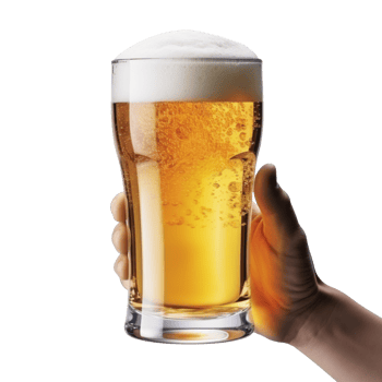 AI generated Bartender holding a glass of beer in his hand isolated on transparent background png