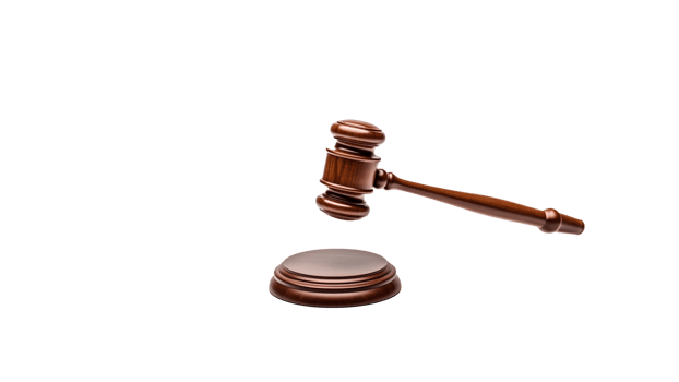 AI generated Wooden gavel cut out. Court gavel on transparent background png