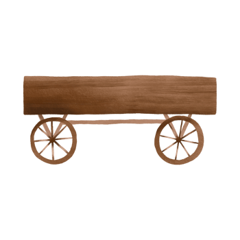 Wooden cart, trailer. Rural items. Cute hand drawn children's illustration on isolated background. Illustration for children's books, t-shirt, posters, stickers or decor png