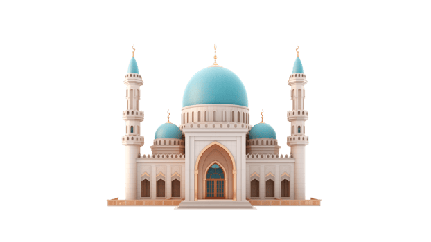 Muslim mosque cut out. Islamic mosque cutout. Ramadan mosque on transparent background png