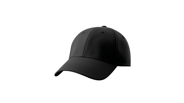 AI generated Black baseball cap cut out. Isolated cap mockup on transparent background png