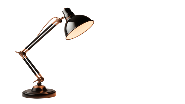 Desk lamp cut out. Table lamp on transparent background png