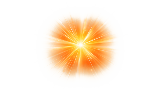 Sun light ray cut out. Isolated glowing sun ray on transparent background png