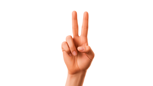 AI generated Peace sign made with finger. Hand showing peace symbol cut out png