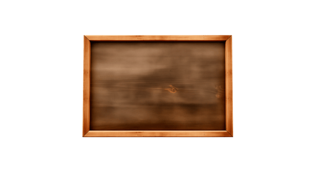 Isolated blank board. Wooden board on transparent background png