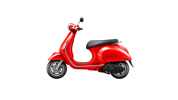 AI generated Red scooter bike cut out. Isolated red scooter on transparent background png