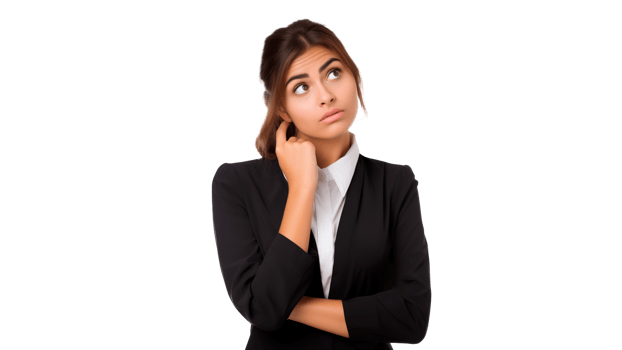Young woman expression doubt cut out png