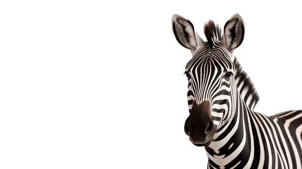 AI generated Zebra animal cut out. Isolated zebra animal on transparent background png