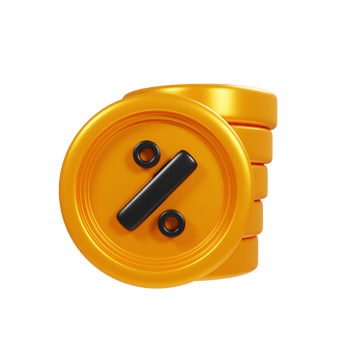 Discount coin icon illustration. 3d rendering online shopping discount concept png