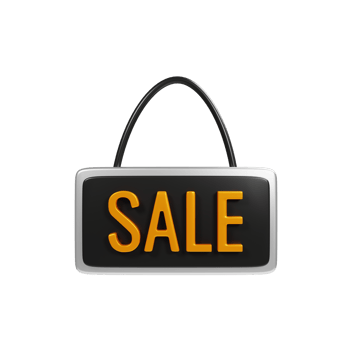 Sale icon on 3d rendering. Online shopping icon concept. Discount offer icon png