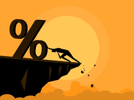 People try to push percentages or fight interest rates vector