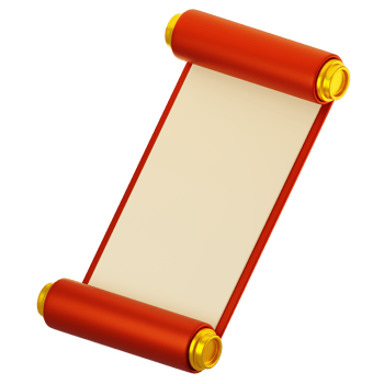 3d rendering chinese paper scroll icon. Chinese new year icon concept png