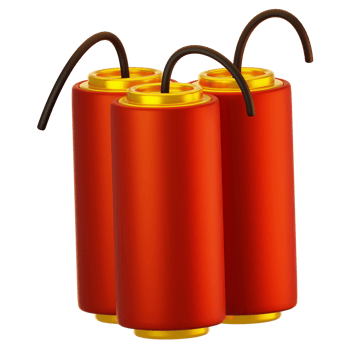 3d rendering chinese firecrackers icon. Chinese new year icon concept png