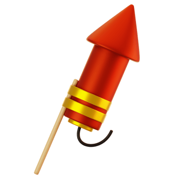 3d rendering chinese firework icon. Chinese new year icon concept png