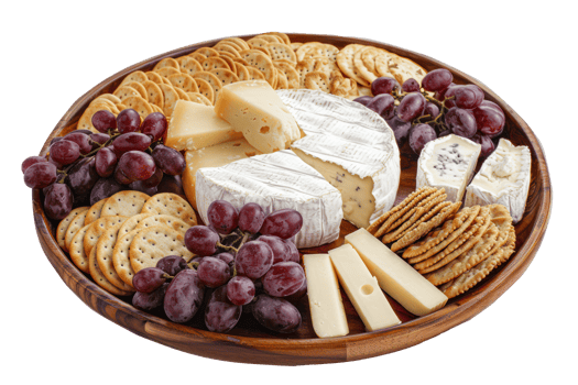 AI generated Gourmet cheese and grape platter png