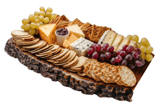 AI generated Gourmet cheese and grape platter png