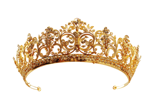 AI generated Ornate golden royal crown png