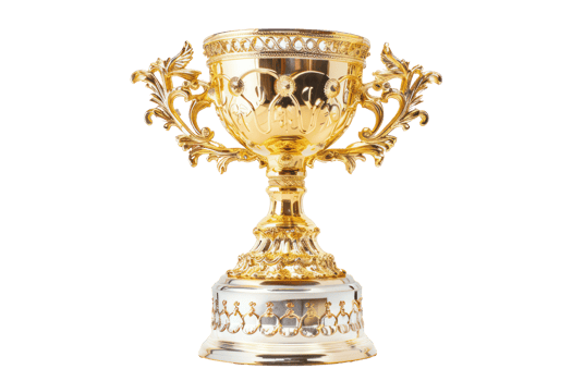 AI generated Elaborate golden trophy cup png