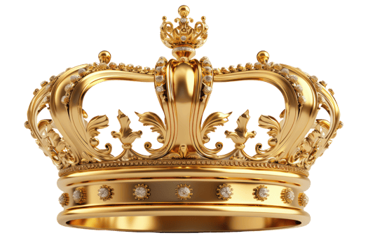 AI generated Ornate golden royal crown png