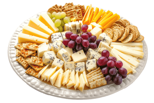 AI generated Gourmet cheese and grape platter png