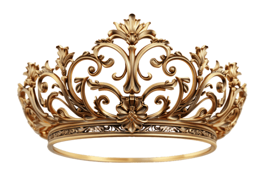AI generated Ornate golden royal crown png