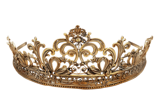 AI generated Ornate golden royal crown png